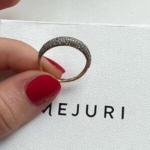 Mejuri Pavé Diamond Thin Dôme Ring